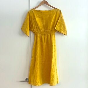 Built by Wendy Yellow Linen Dress size M
